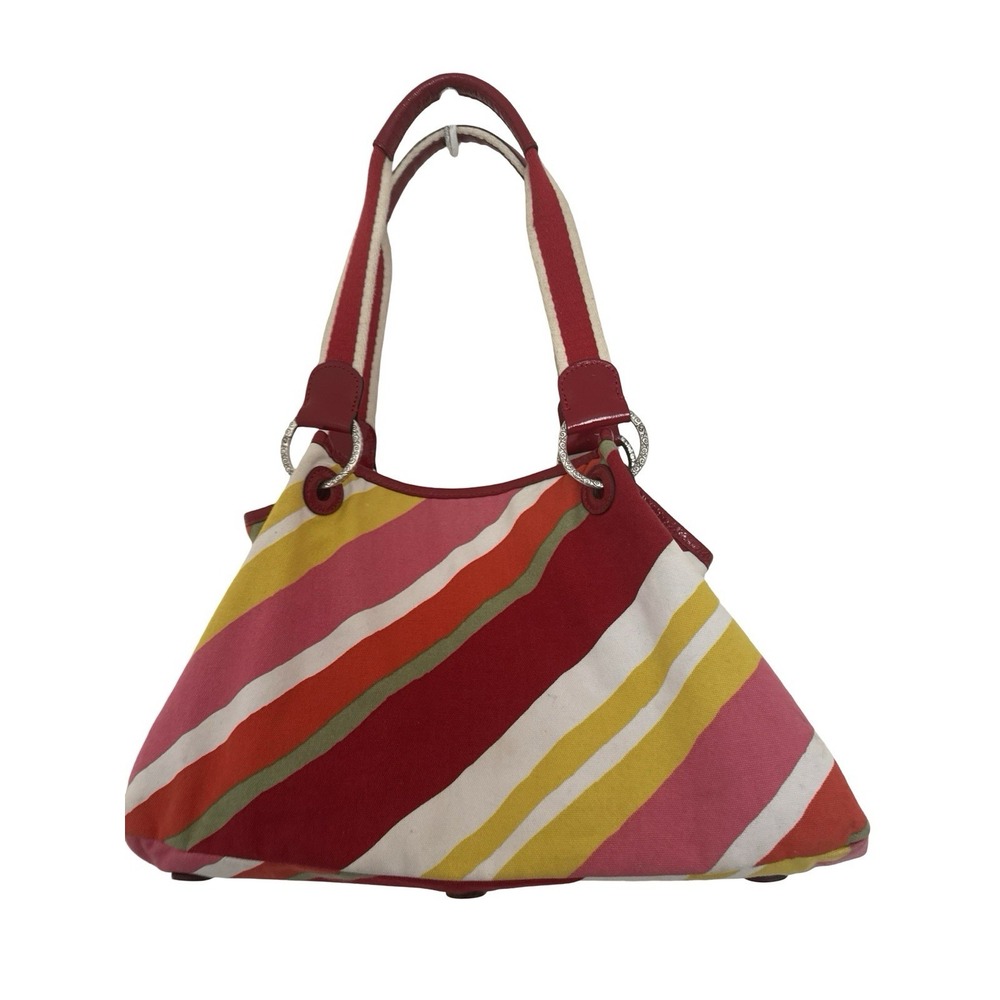 Brighton Lindsey Striped Canvas Daisy Tote
